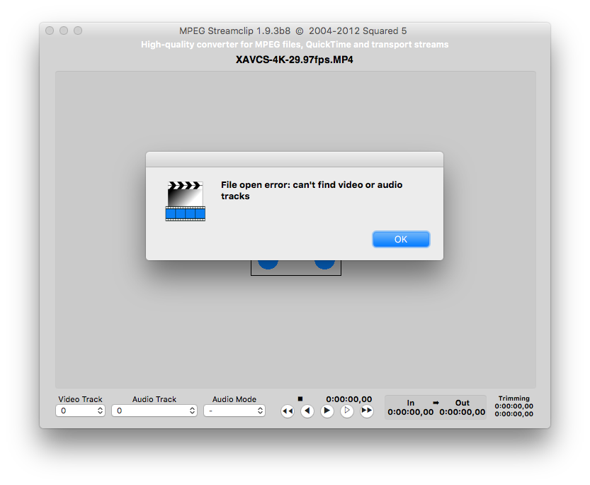 MPEG Streamclip further complains on Open Anyway